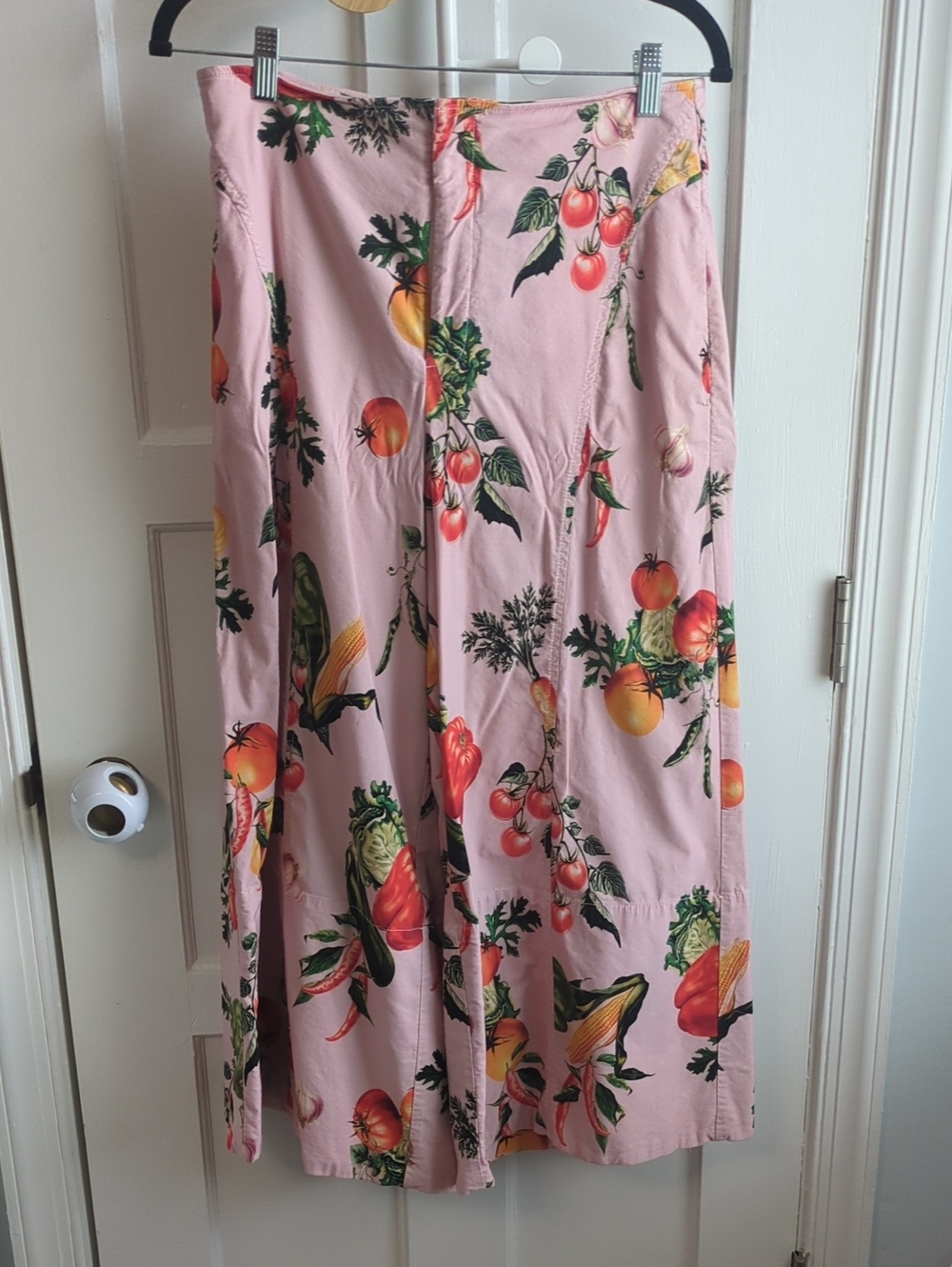 Maeve Pink Wide-Leg Pant with Fruit & Veg Print